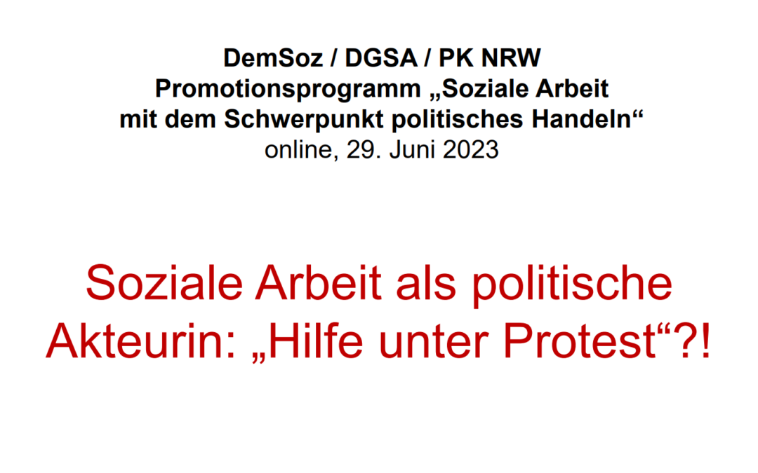 Online-Treffen des Promotionsprogramms DemSoz, 29.06.23