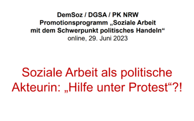 Online-Treffen des Promotionsprogramms DemSoz, 29.06.23